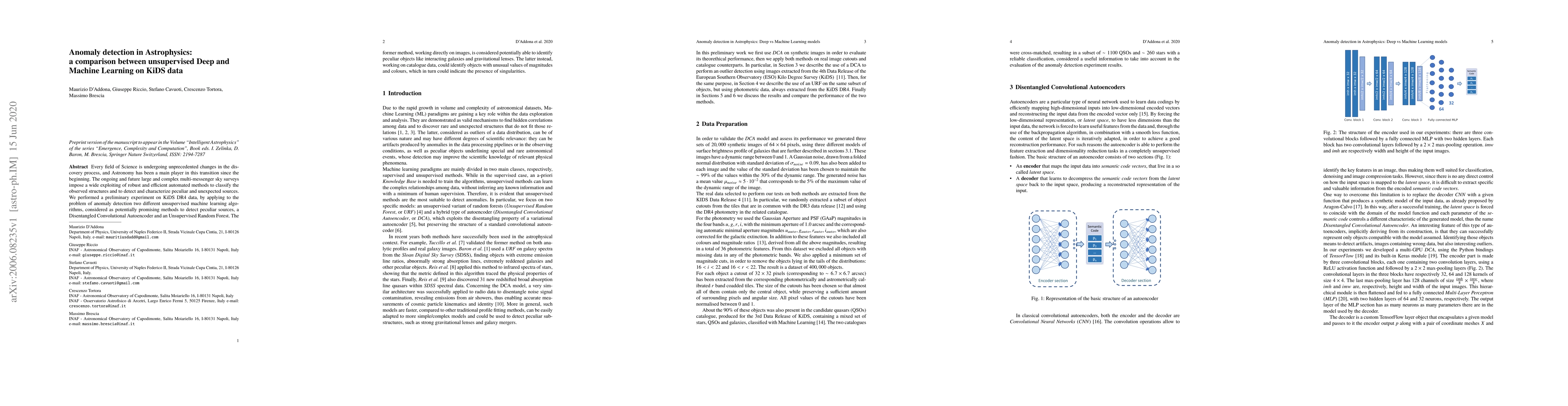 Thumbnail for Anomaly detection in Astrophysics: a comparison between unsupervised
  Deep and Machine Learning on KiDS data