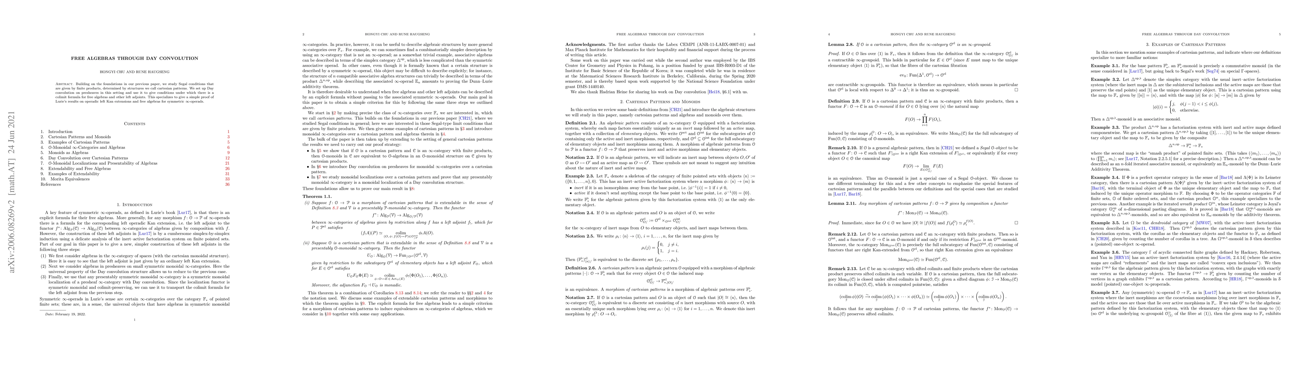 Thumbnail for Free algebras through Day convolution