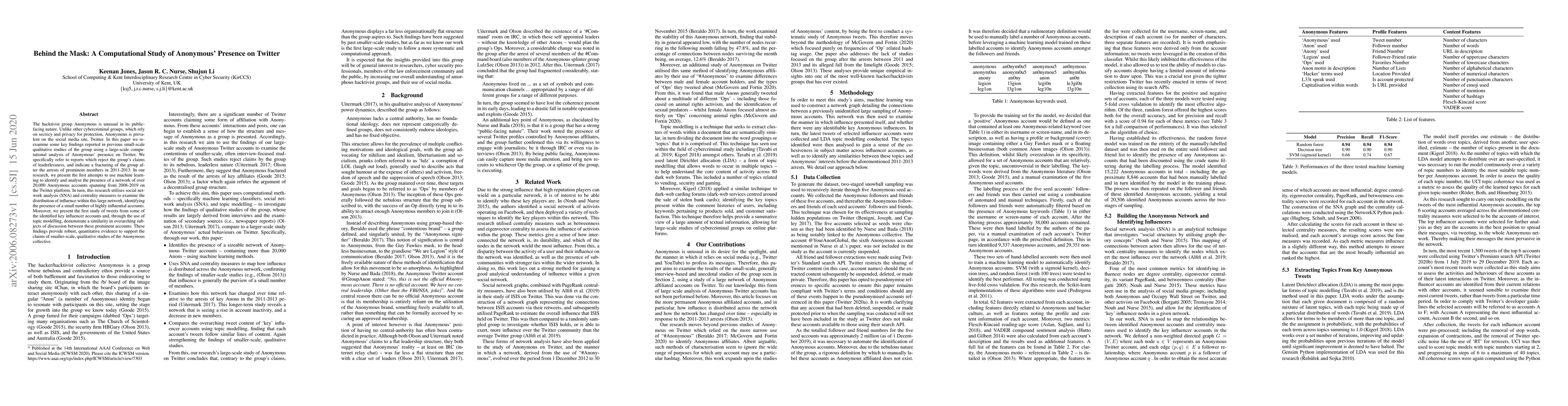 Thumbnail for Behind the Mask: A Computational Study of Anonymous' Presence on Twitter