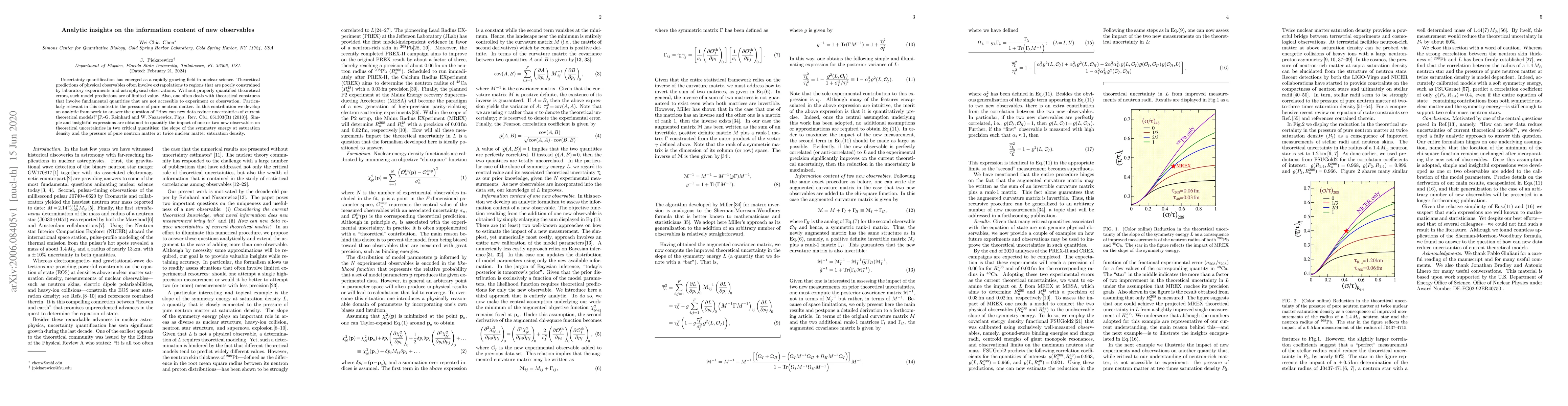 Thumbnail for Analytic insights on the information content of new observables