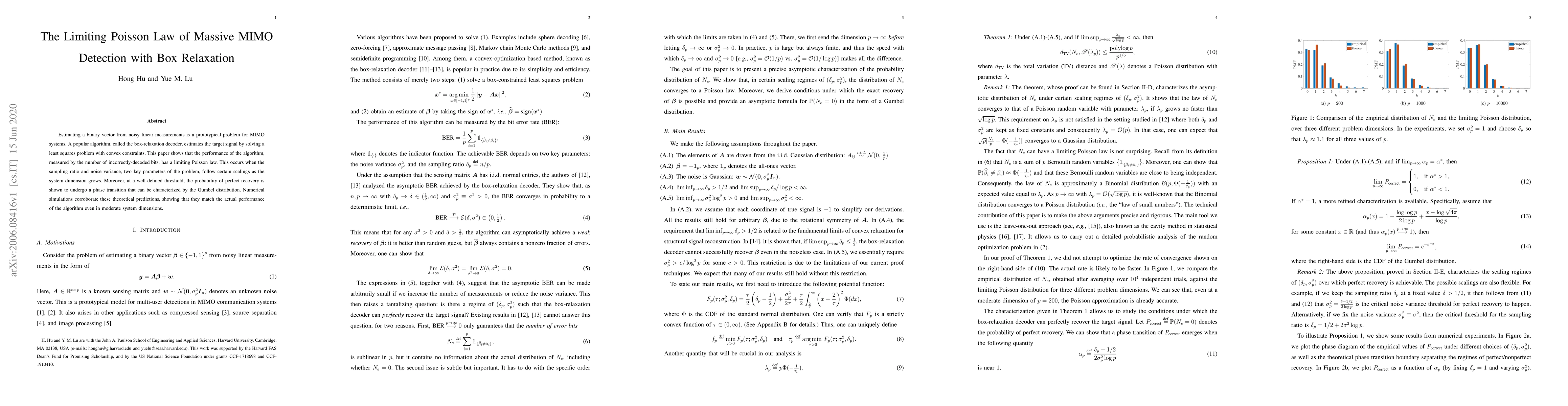 Thumbnail for The Limiting Poisson Law of Massive MIMO Detection with Box Relaxation