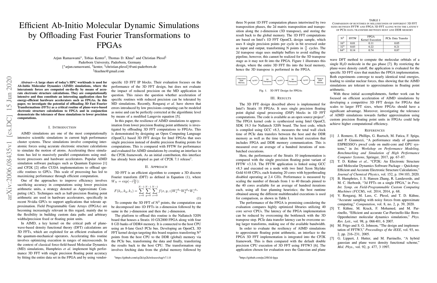 Thumbnail for Efficient Ab-Initio Molecular Dynamic Simulations by Offloading Fast
  Fourier Transformations to FPGAs