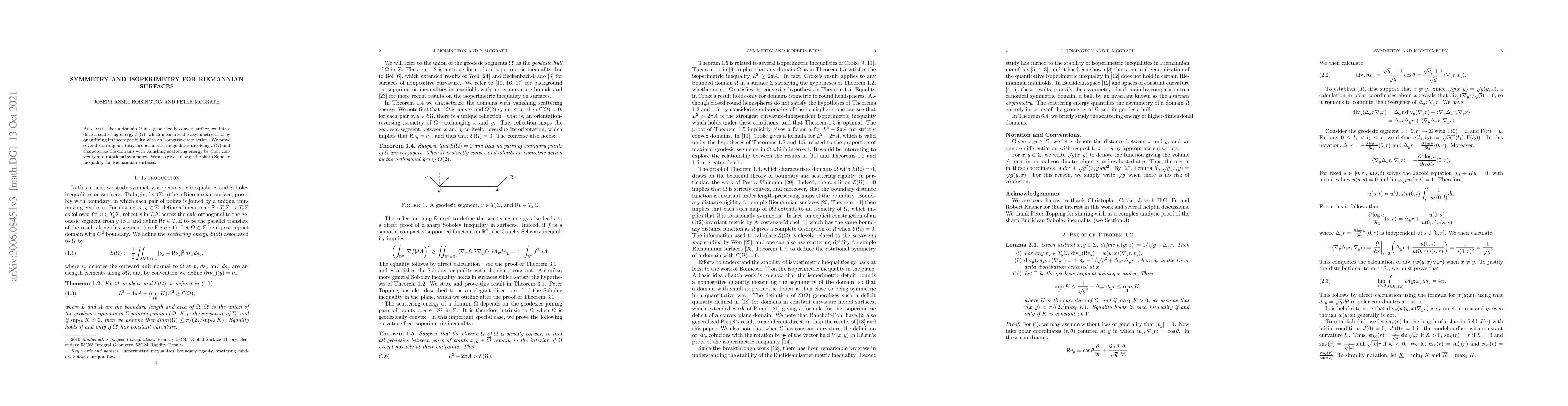 Thumbnail for Symmetry and Isoperimetry for Riemannian Surfaces