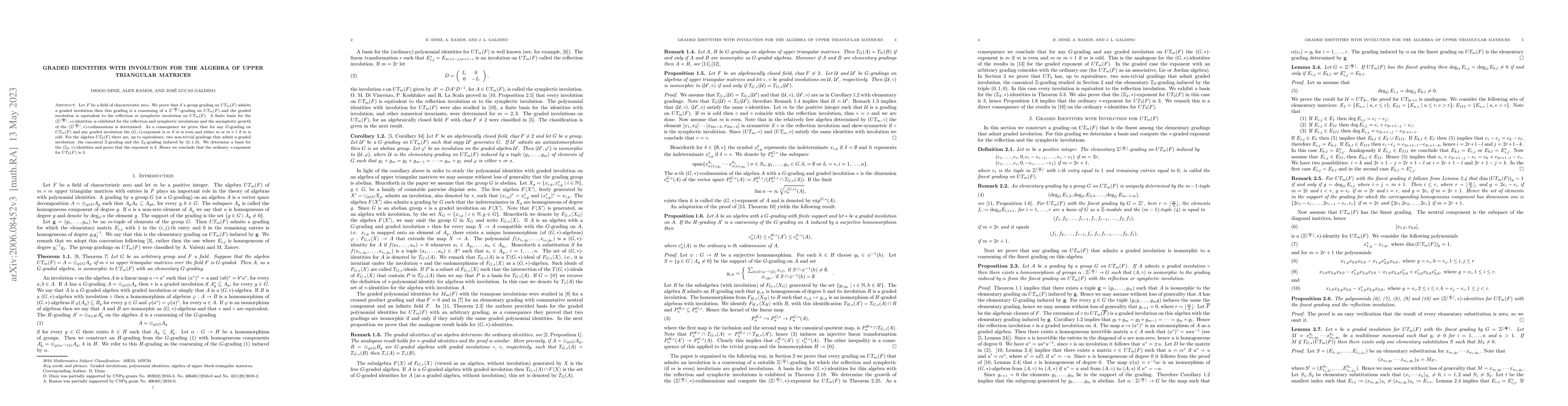 Thumbnail for Graded identities with involution for the algebra of upper triangular
  matrices