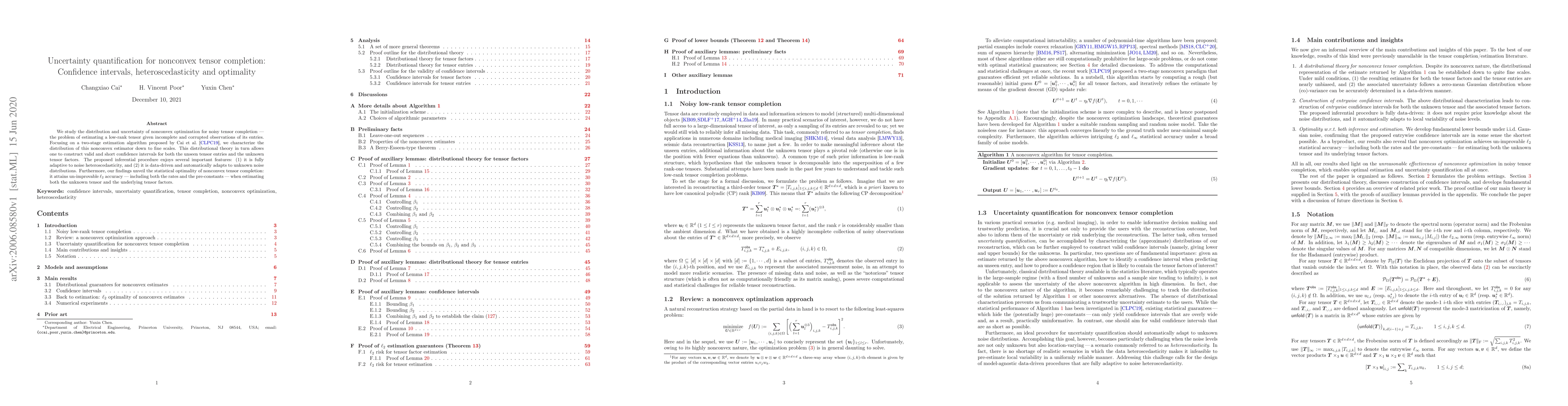Thumbnail for Uncertainty quantification for nonconvex tensor completion: Confidence
  intervals, heteroscedasticity and optimality
