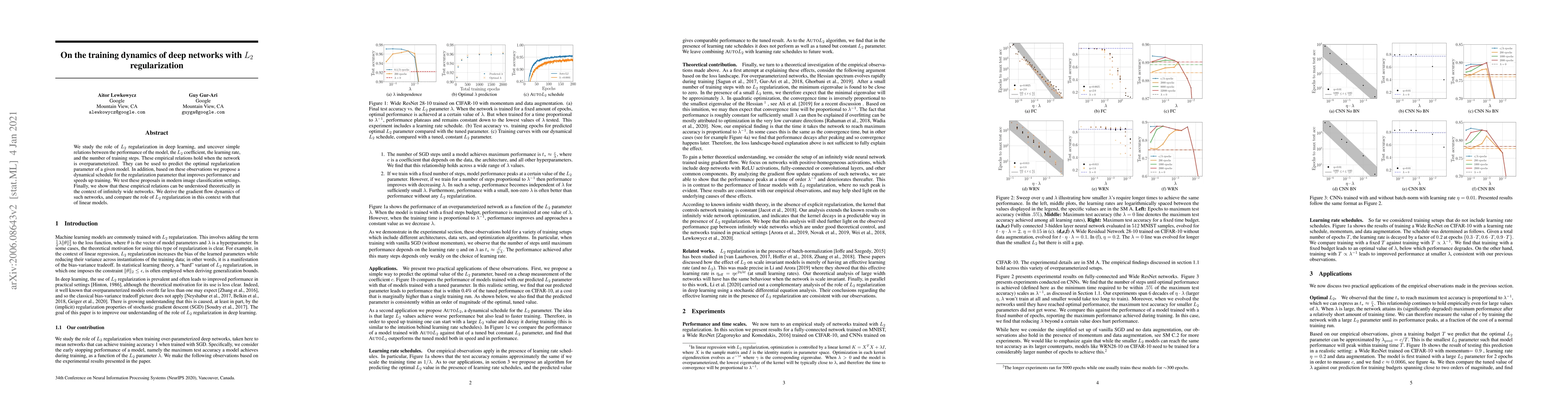 Thumbnail for On the training dynamics of deep networks with $L_2$ regularization