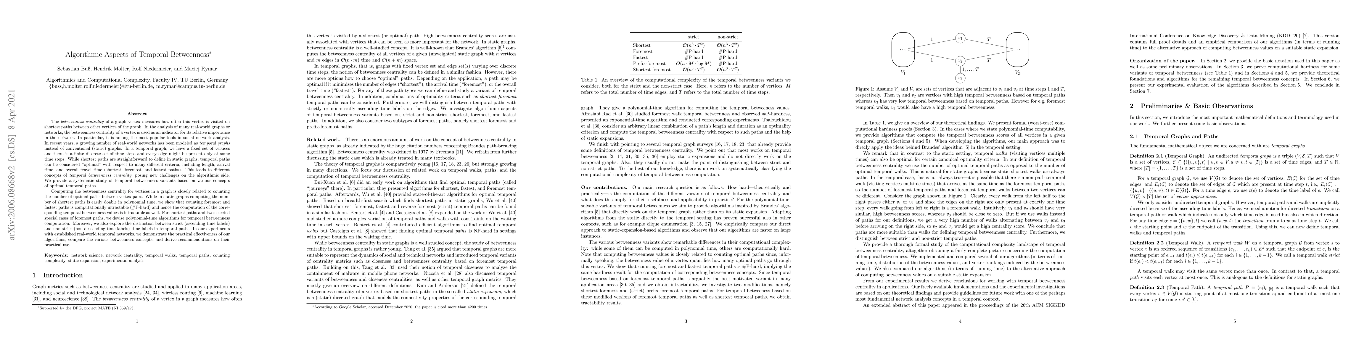 Thumbnail for Algorithmic Aspects of Temporal Betweenness