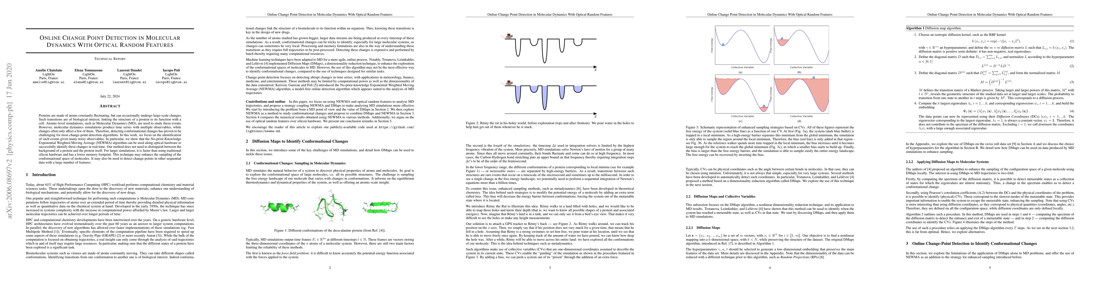 Thumbnail for Online Change Point Detection in Molecular Dynamics With Optical Random
  Features