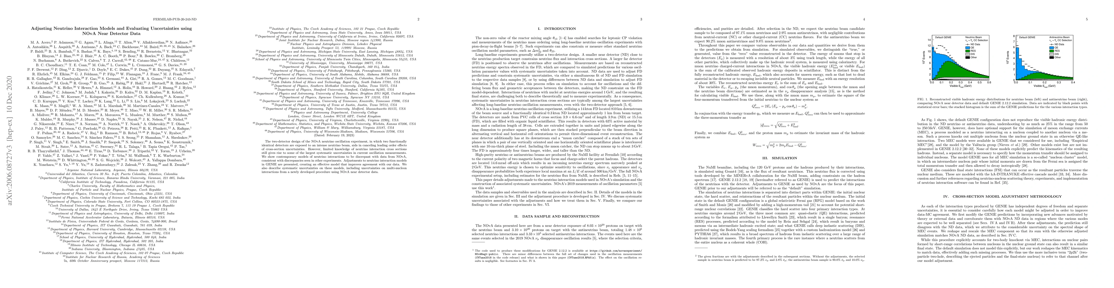 Thumbnail for Adjusting Neutrino Interaction Models and Evaluating Uncertainties using
  NOvA Near Detector Data