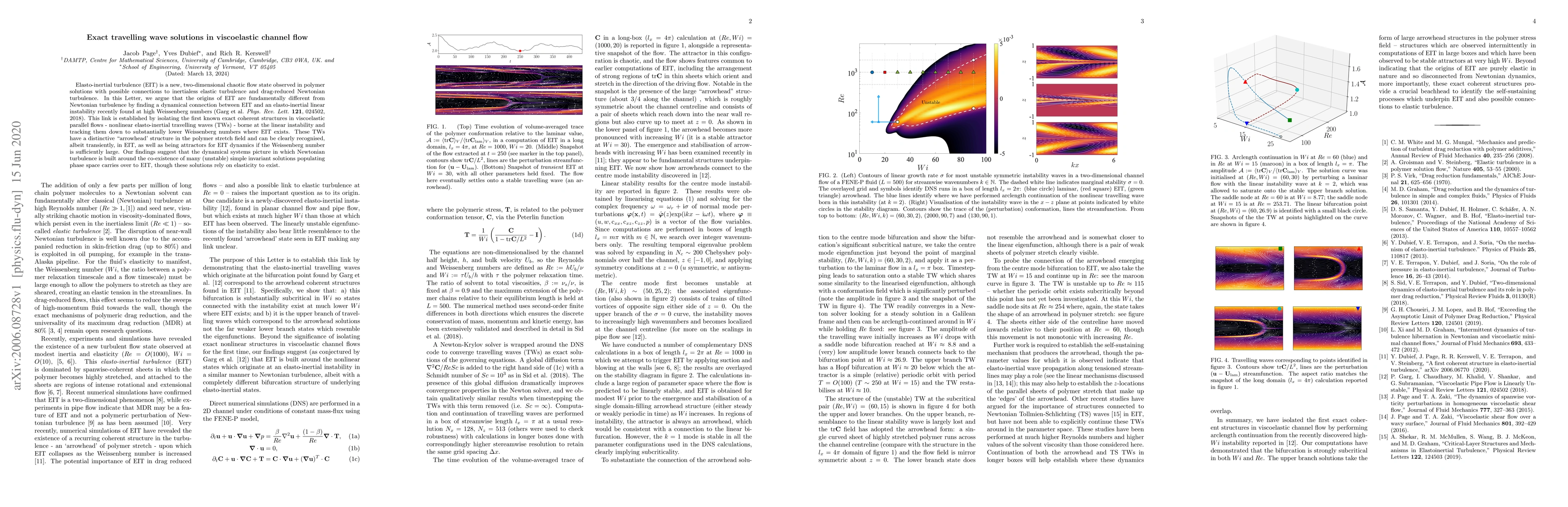 Thumbnail for Exact travelling wave solutions in viscoelastic channel flow