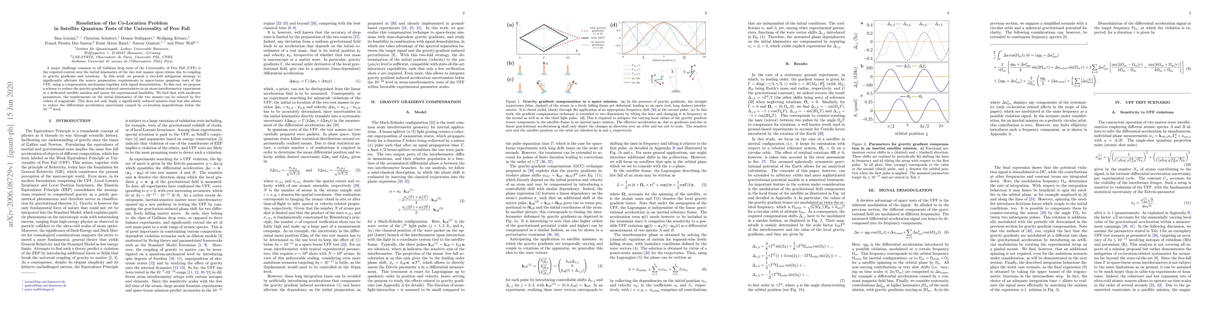 Thumbnail for Resolution of the Co-Location Problem in Satellite Quantum Tests of the
  Universality of Free Fall