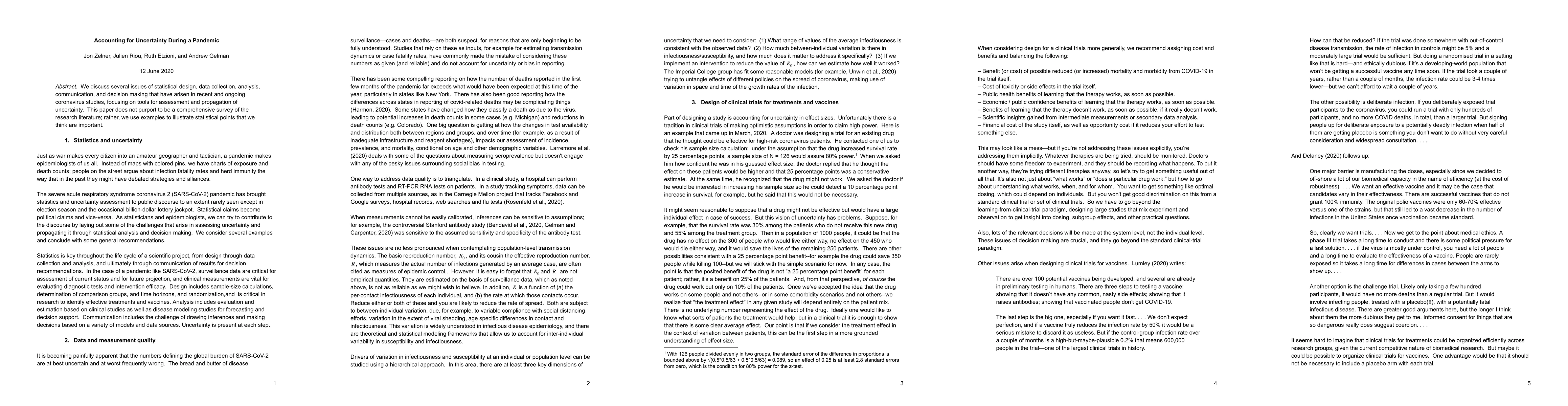 Thumbnail for Accounting for Uncertainty During a Pandemic