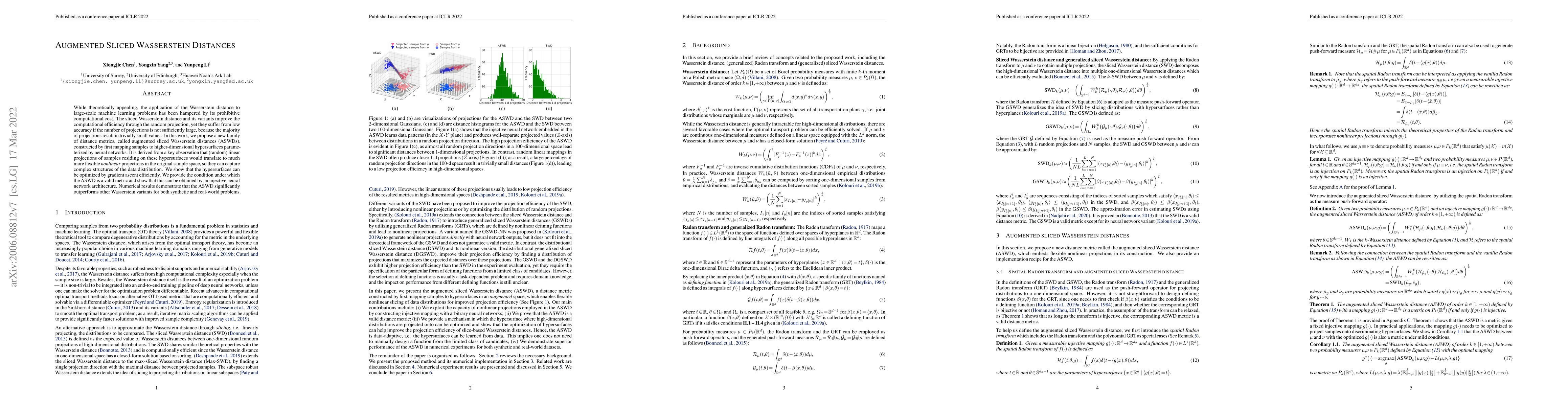 Thumbnail for Augmented Sliced Wasserstein Distances