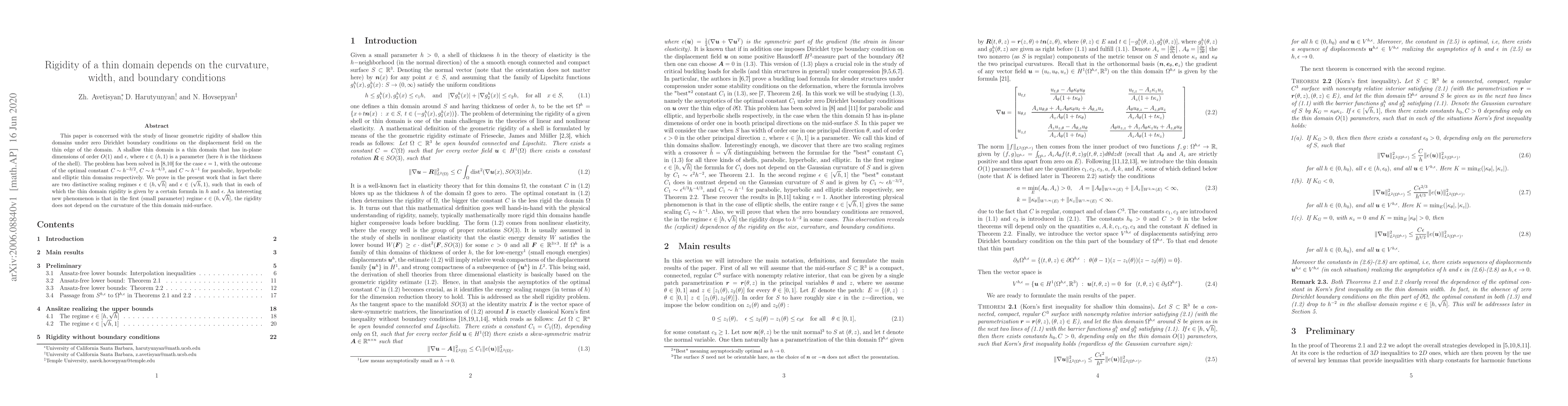 Thumbnail for Rigidity of a thin domain depends on the curvature, width, and boundary
  conditions