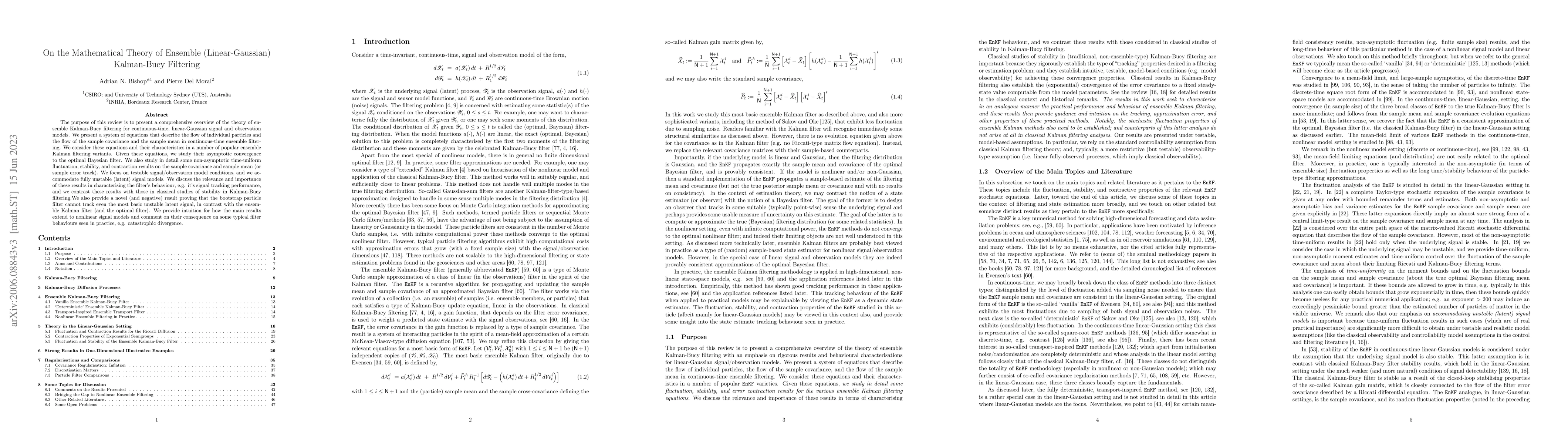 Thumbnail for On the Mathematical Theory of Ensemble (Linear-Gaussian) Kalman-Bucy
  Filtering
