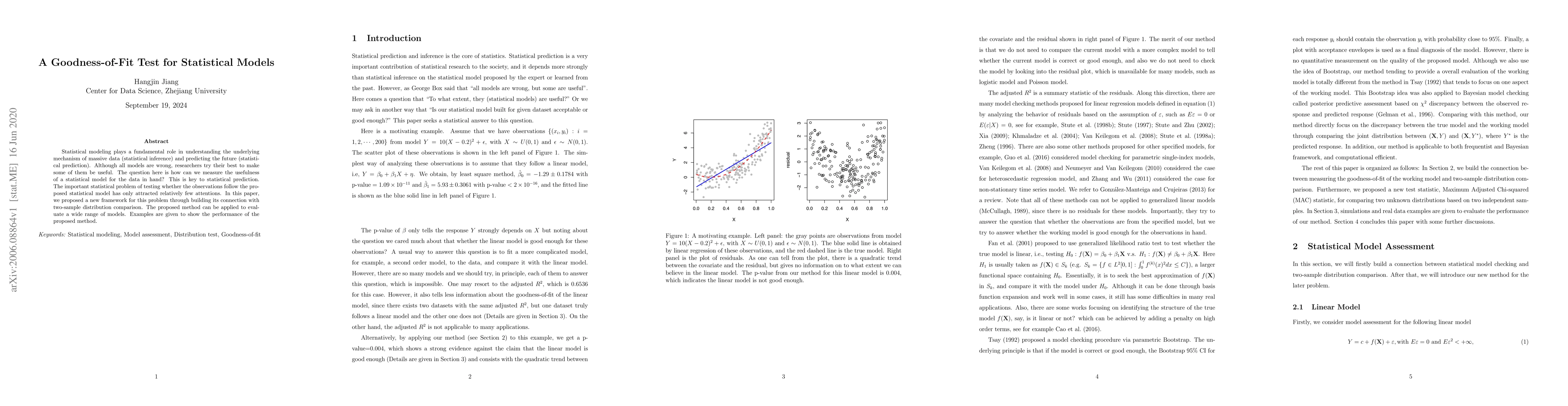 Thumbnail for A Goodness-of-Fit Test for Statistical Models