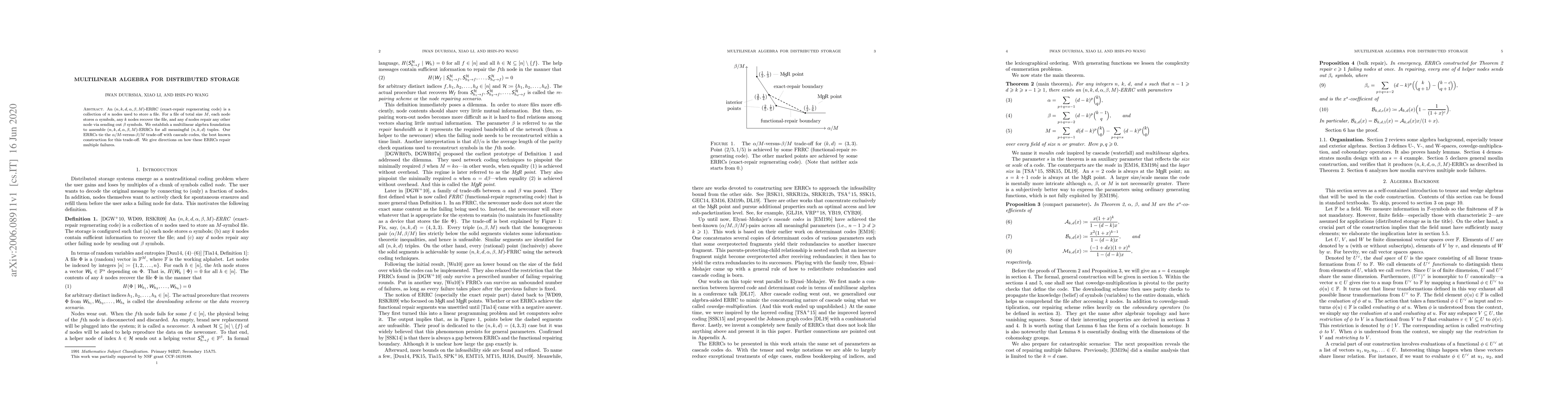 Thumbnail for Multilinear Algebra for Distributed Storage