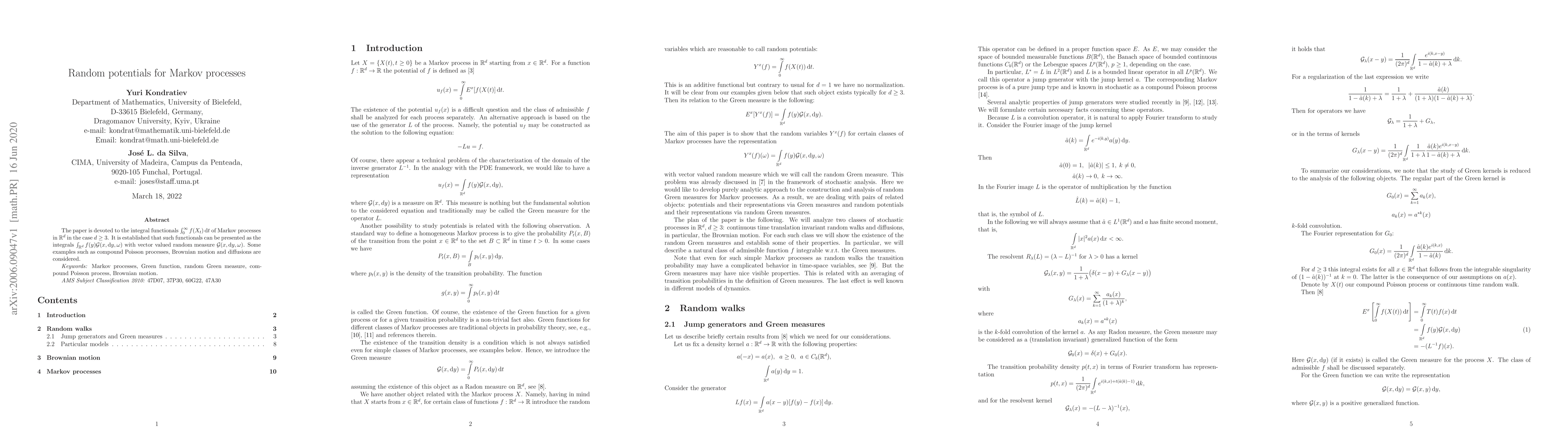 Thumbnail for Random potentials for Markov processes