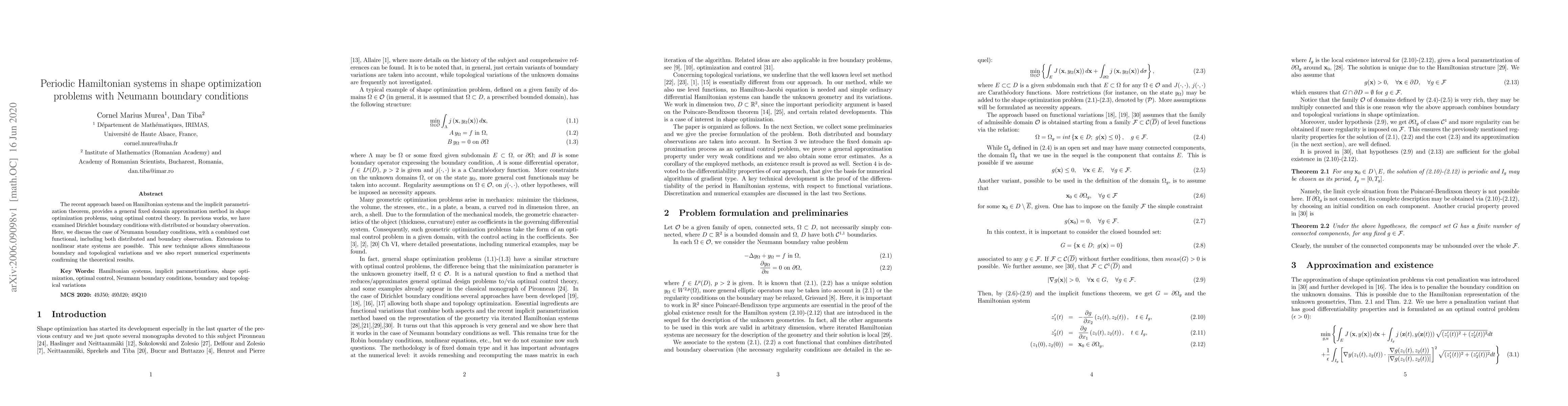 Thumbnail for Periodic Hamiltonian systems in shape optimization problems with Neumann
  boundary conditions
