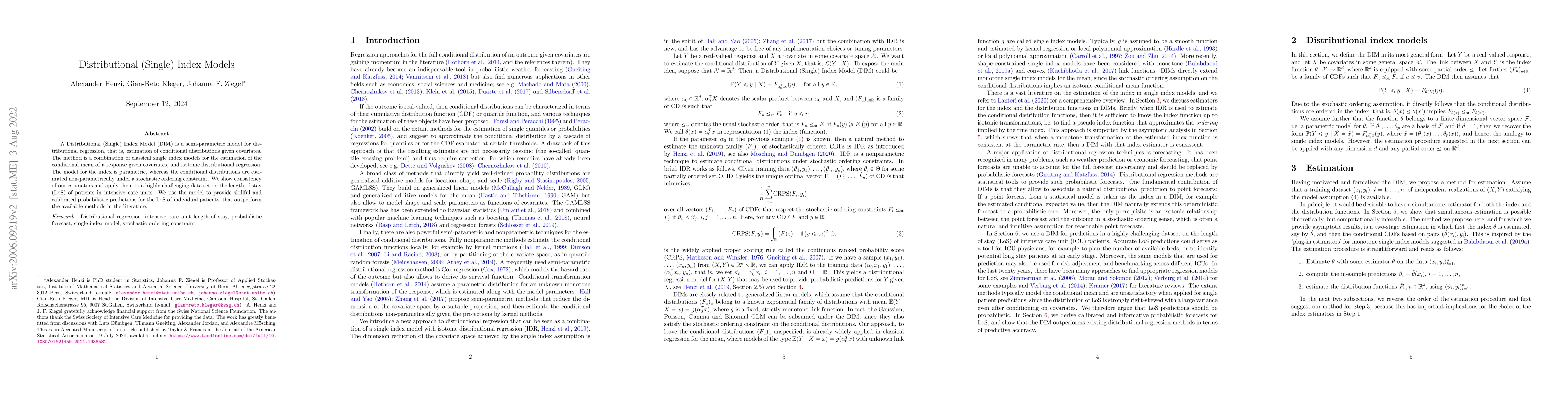 Thumbnail for Distributional (Single) Index Models