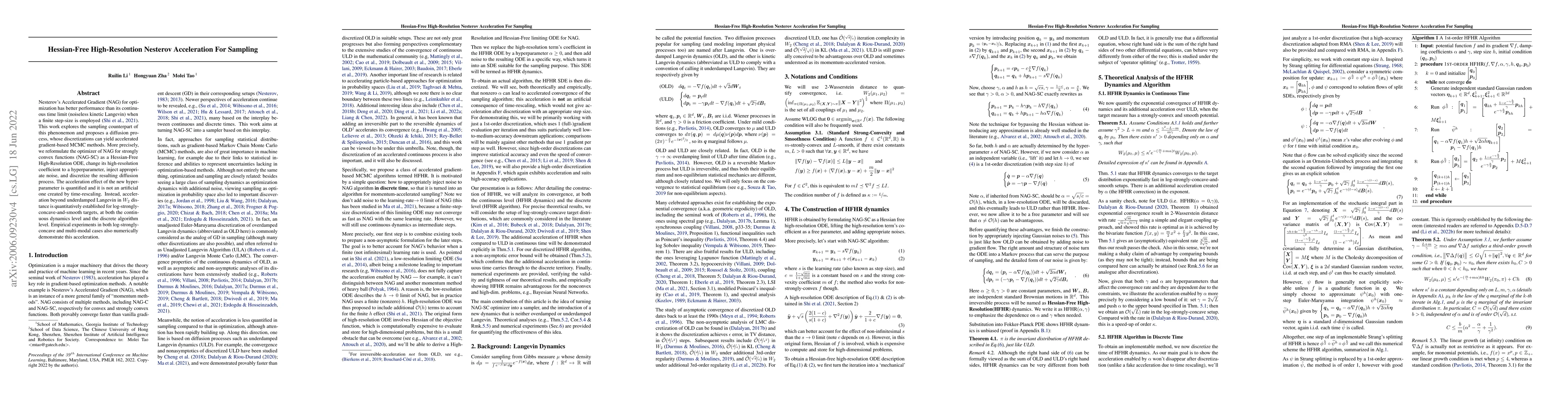 Thumbnail for Hessian-Free High-Resolution Nesterov Acceleration for Sampling