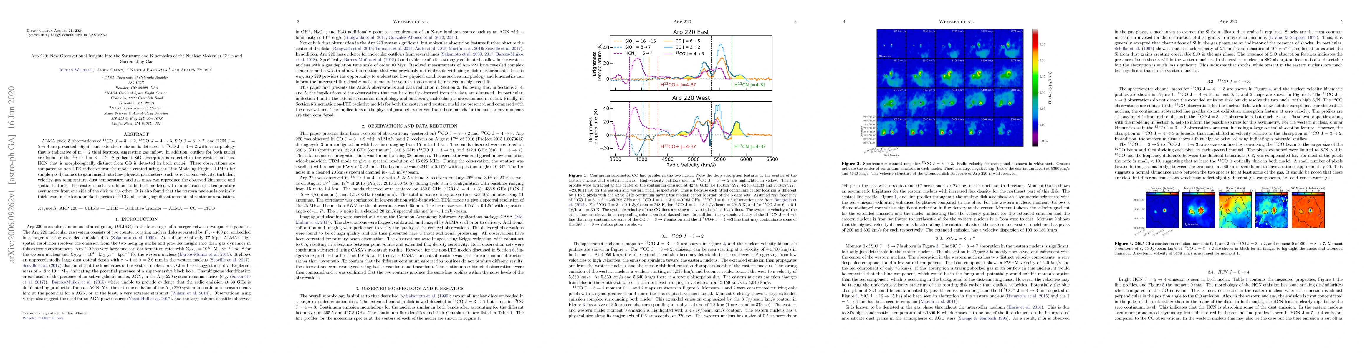 Thumbnail for Arp 220: New Observational Insights into the Structure and Kinematics of
  the Nuclear Molecular Disks and Surrounding Gas