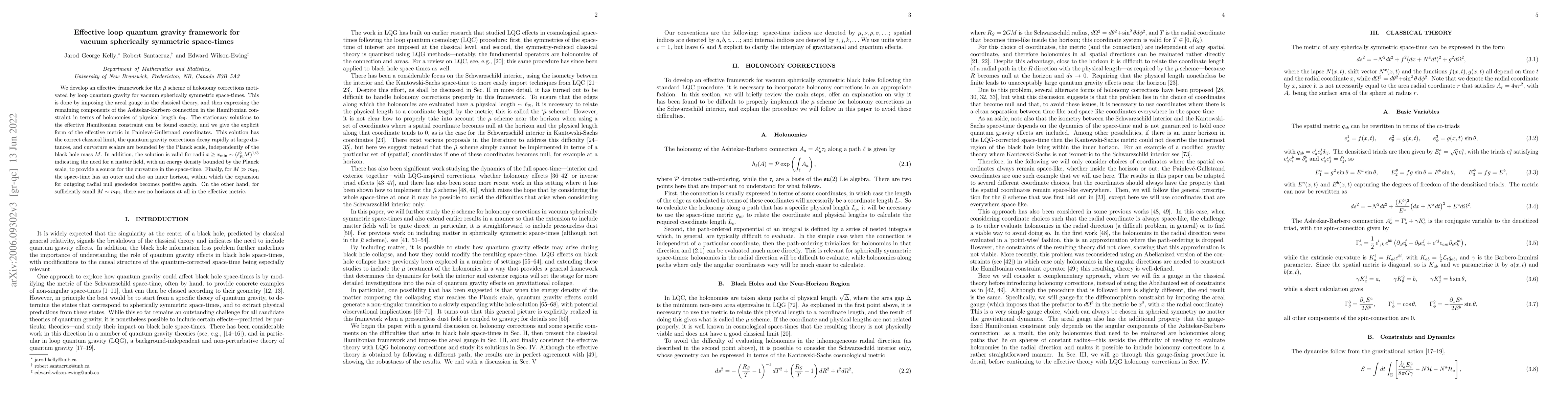 Thumbnail for Effective loop quantum gravity framework for vacuum spherically
  symmetric space-times