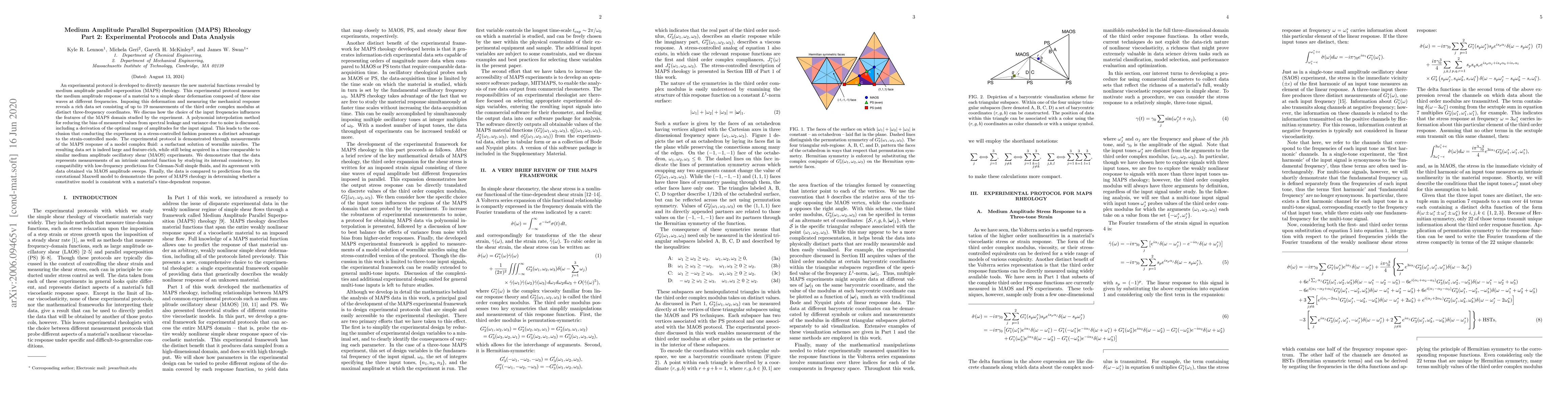 Thumbnail for Medium Amplitude Parallel Superposition (MAPS) Rheology, Part 2:
  Experimental Protocols and Data Analysis