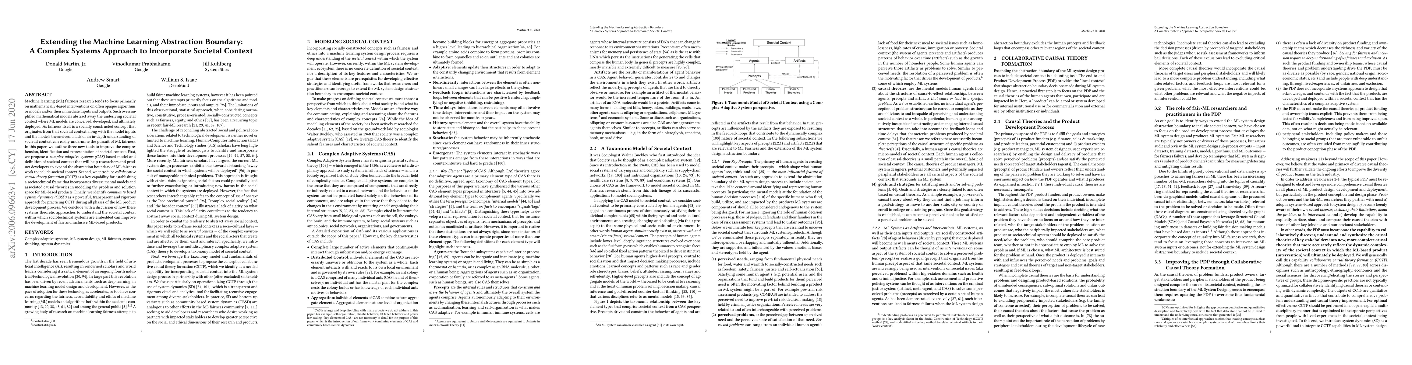 Thumbnail for Extending the Machine Learning Abstraction Boundary: A Complex Systems
  Approach to Incorporate Societal Context