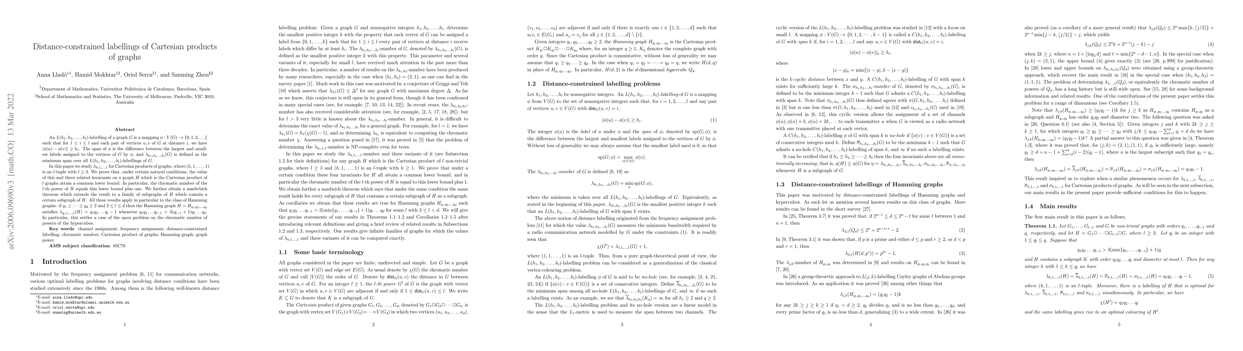 Thumbnail for Distance-constrained labellings of Cartesian products of graphs