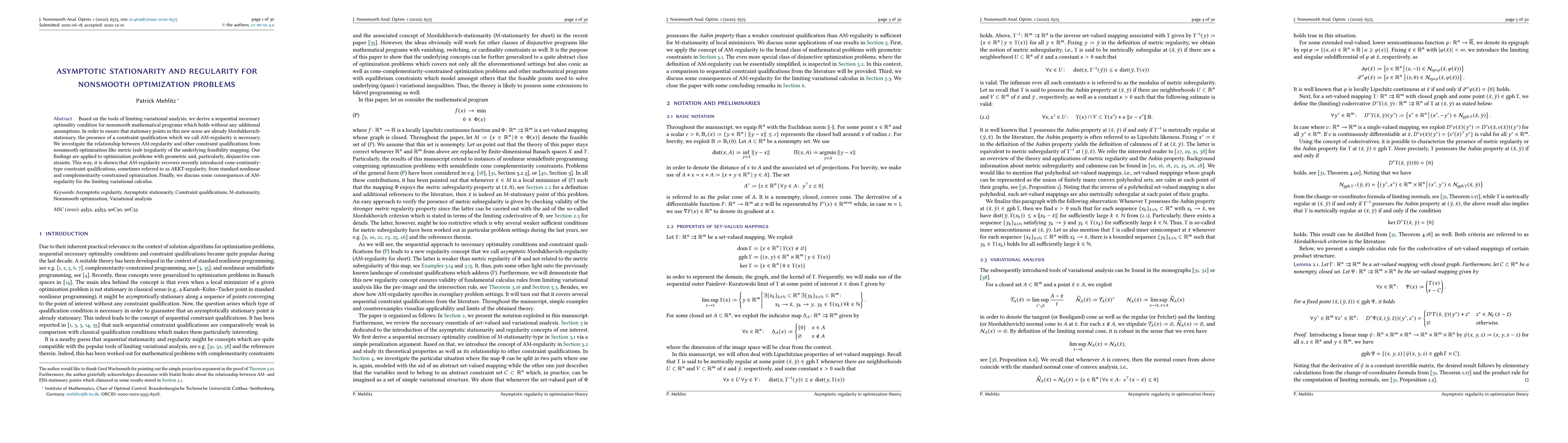 Thumbnail for Asymptotic stationarity and regularity for nonsmooth optimization
  problems