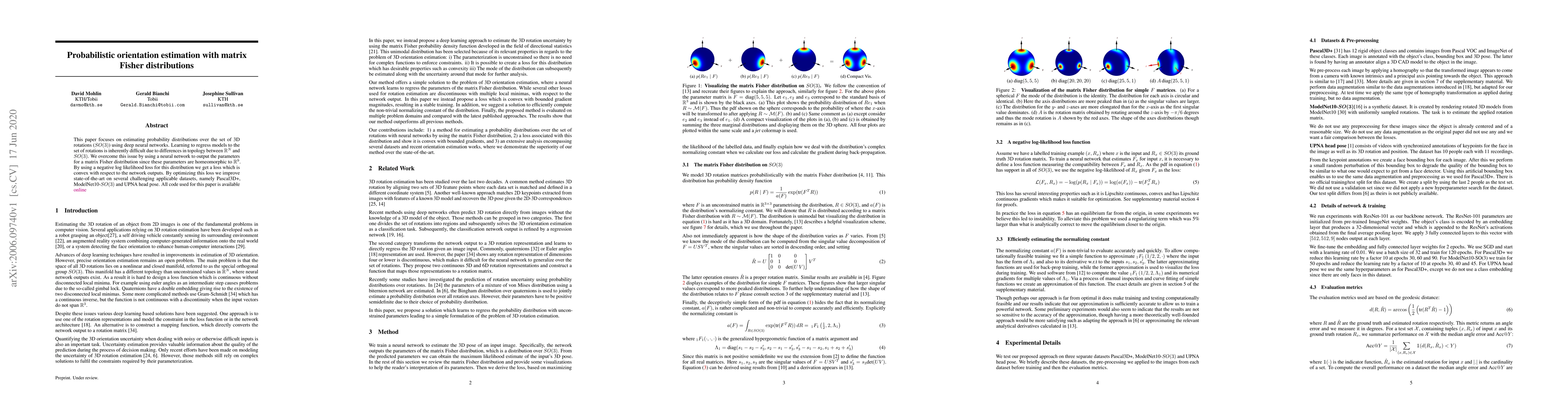 Thumbnail for Probabilistic orientation estimation with matrix Fisher distributions