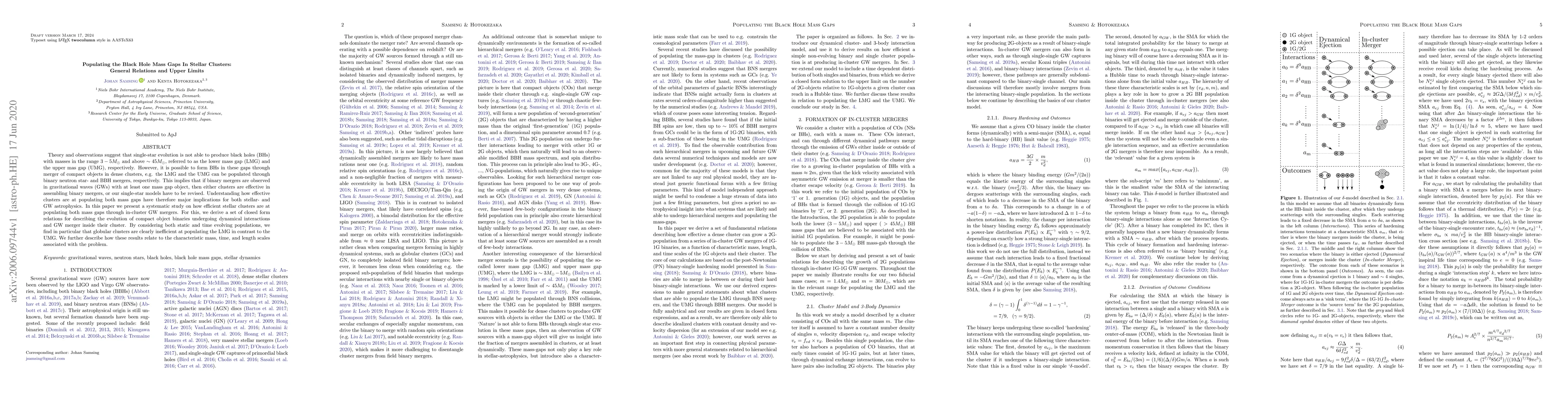Thumbnail for Populating the Black Hole Mass Gaps In Stellar Clusters: General
  Relations and Upper Limits