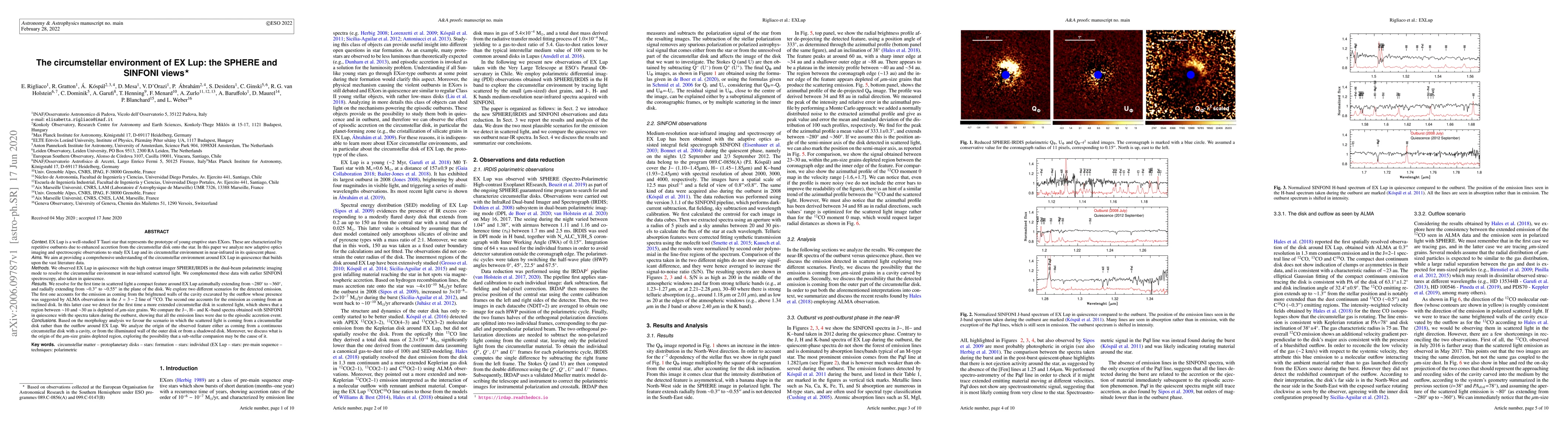 Thumbnail for The circumstellar environment of EX Lup: the SPHERE and SINFONI views