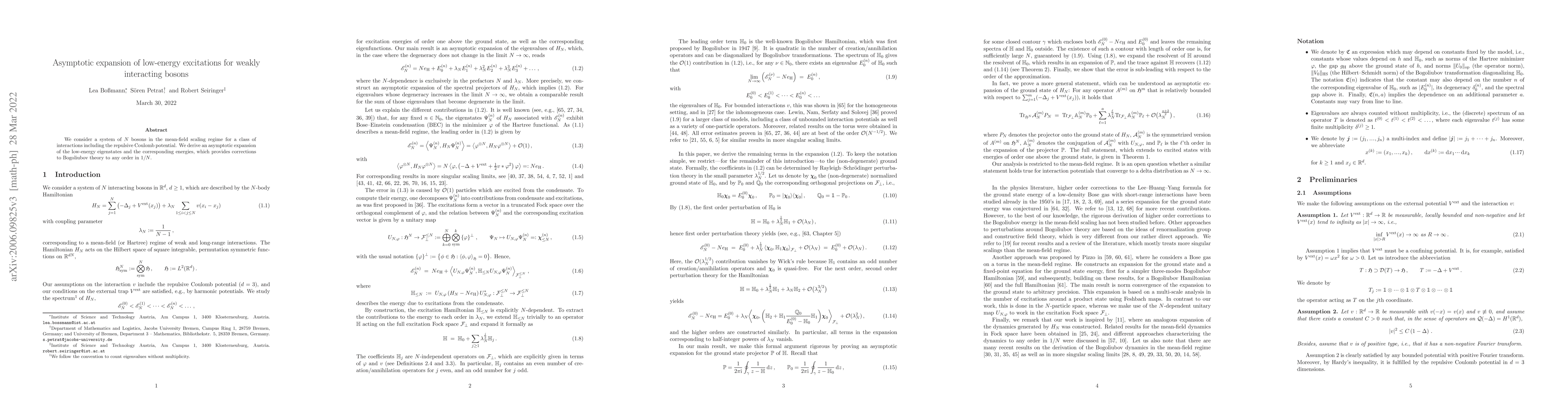 Thumbnail for Asymptotic expansion of low-energy excitations for weakly interacting
  bosons