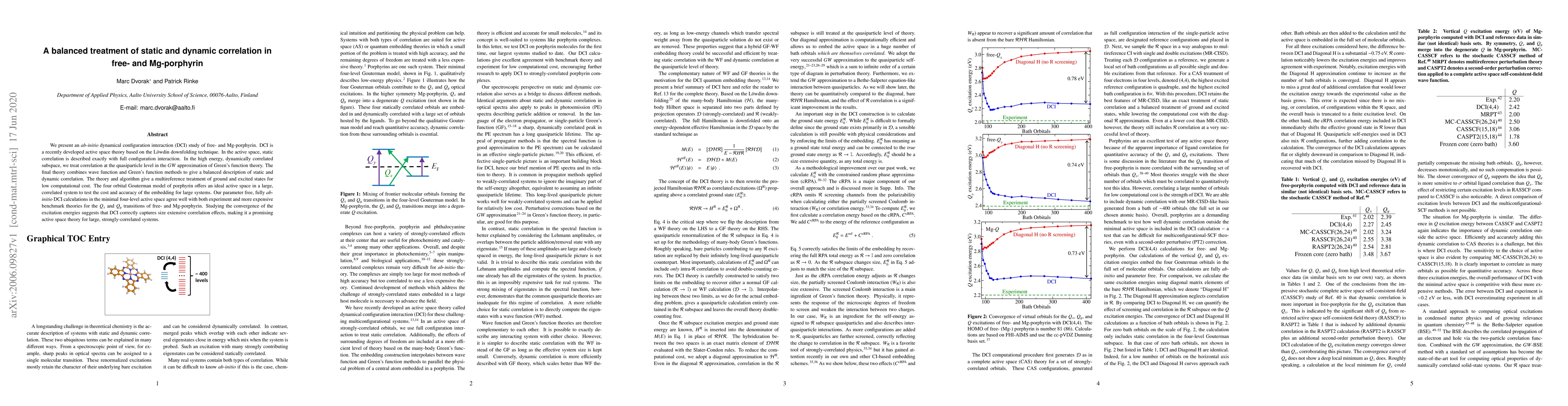 Thumbnail for A balanced treatment of static and dynamic correlation in free- and
  Mg-porphyrin