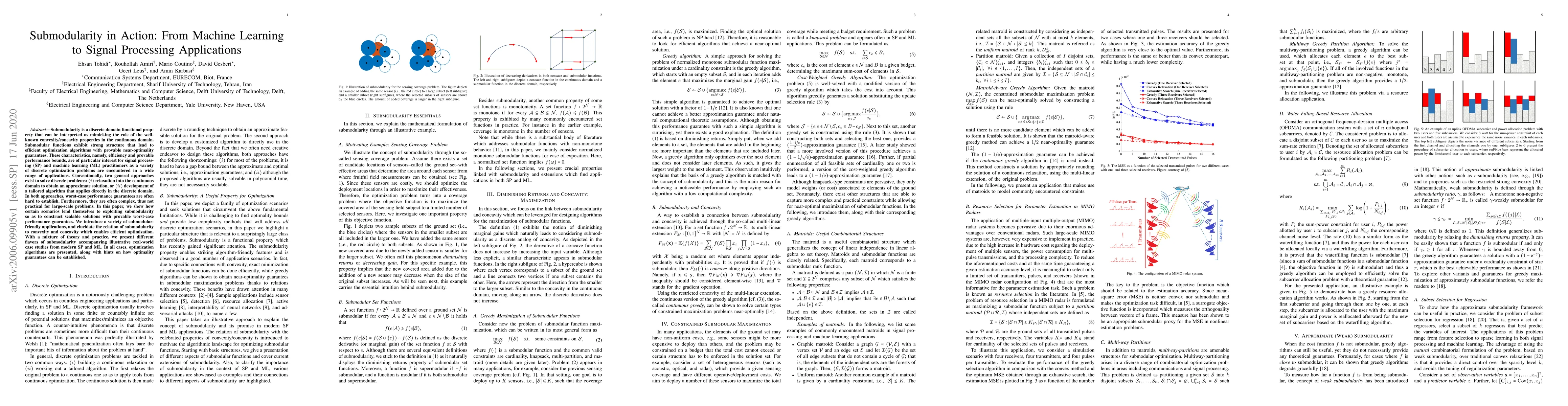 Thumbnail for Submodularity in Action: From Machine Learning to Signal Processing
  Applications