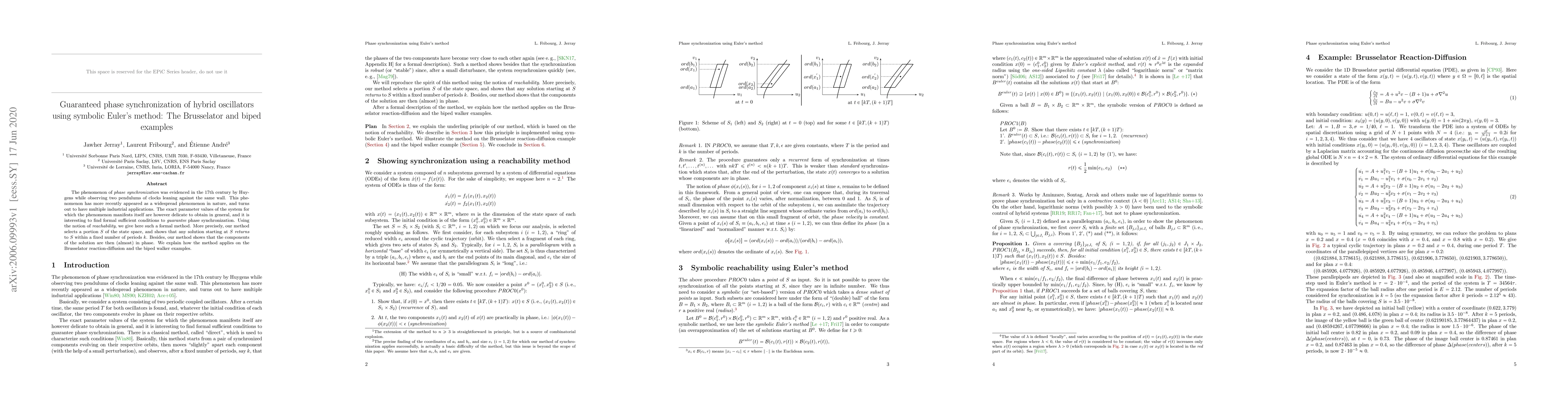 Thumbnail for Guaranteed phase synchronization of hybrid oscillators using symbolic
  Euler's method: The Brusselator and biped examples