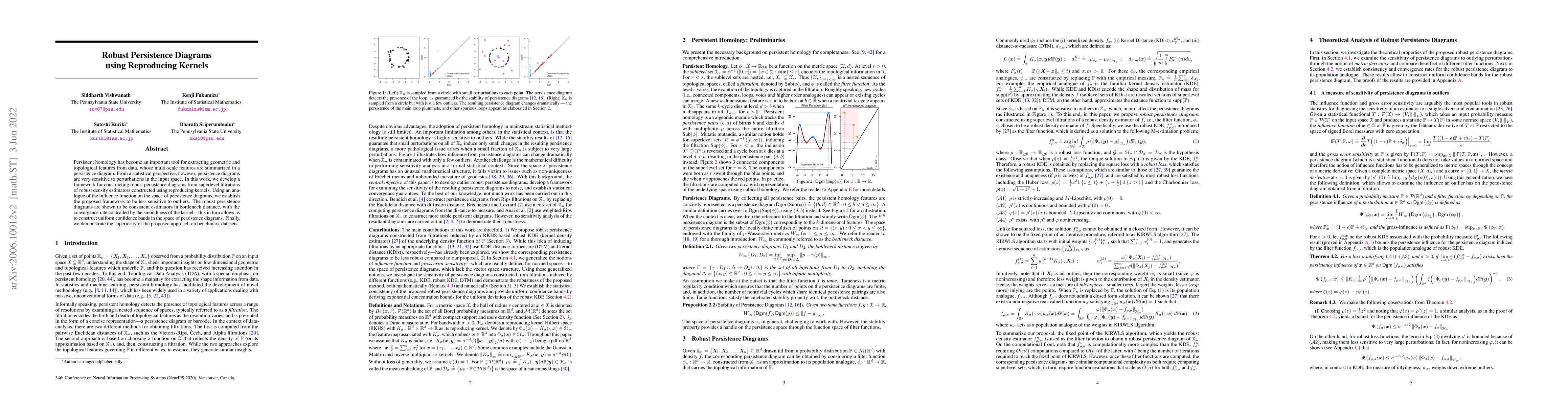 Thumbnail for Robust Persistence Diagrams using Reproducing Kernels