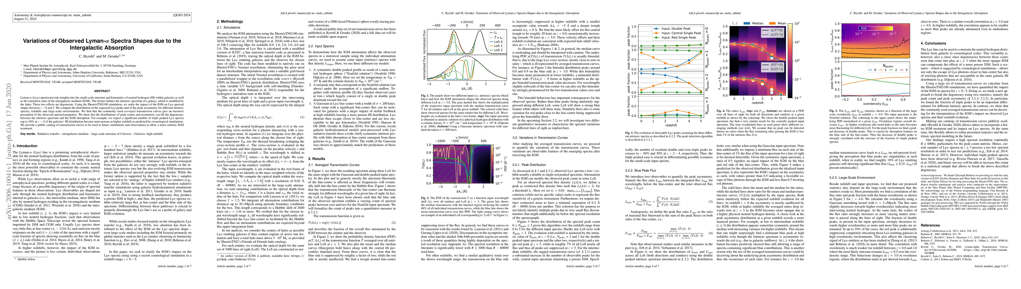 Thumbnail for Variations of Observed Lyman-{\alpha} Spectra Shapes due to the
  Intergalactic Absorption