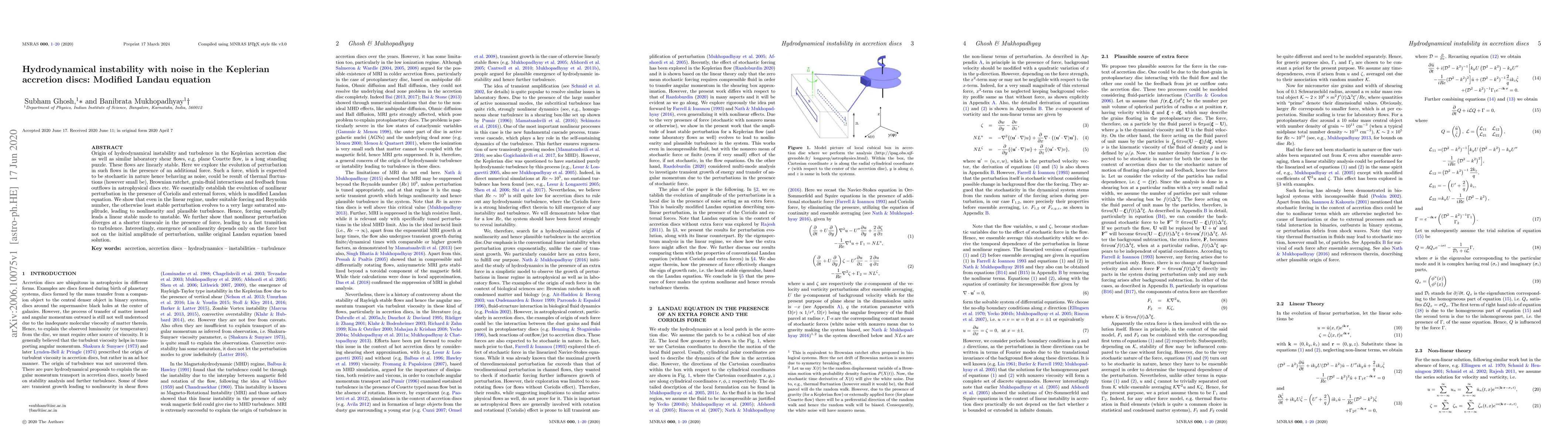 Thumbnail for Hydrodynamical instability with noise in the Keplerian accretion discs:
  Modified Landau equation