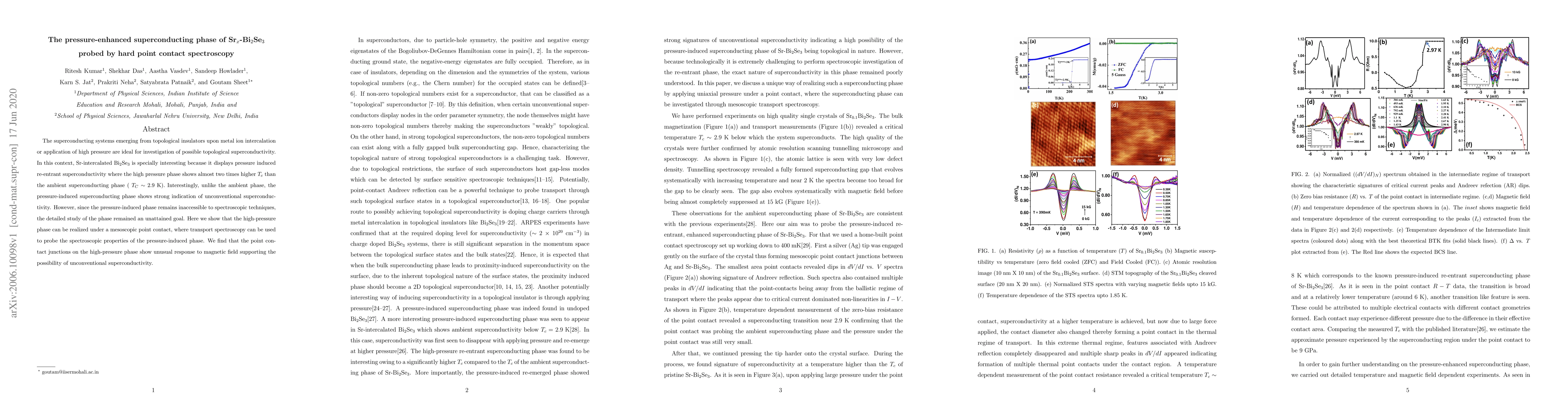 Thumbnail for The pressure-enhanced superconducting phase of Sr$_x$-Bi$_2$Se$_3$
  probed by hard point contact spectroscopy