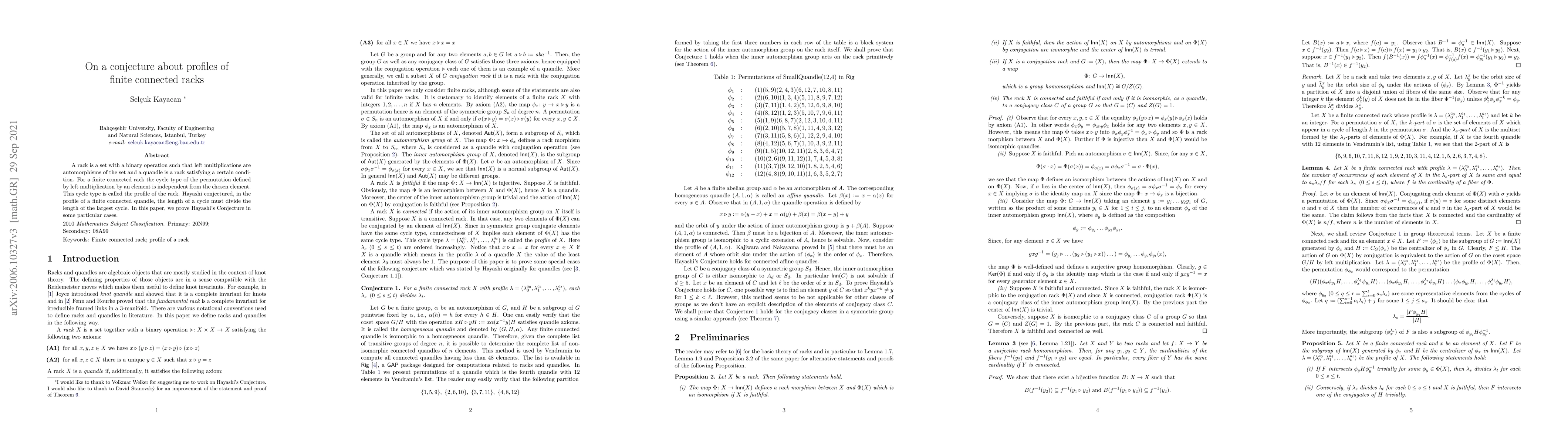 Thumbnail for On a conjecture about profiles of finite connected racks