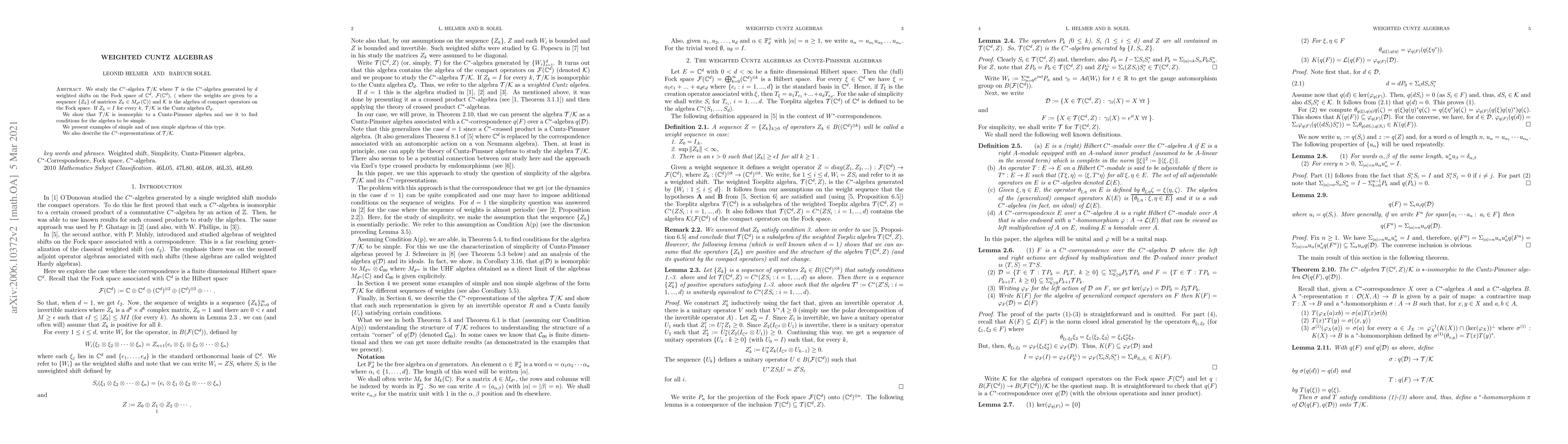 Thumbnail for Weighted Cuntz Algebras