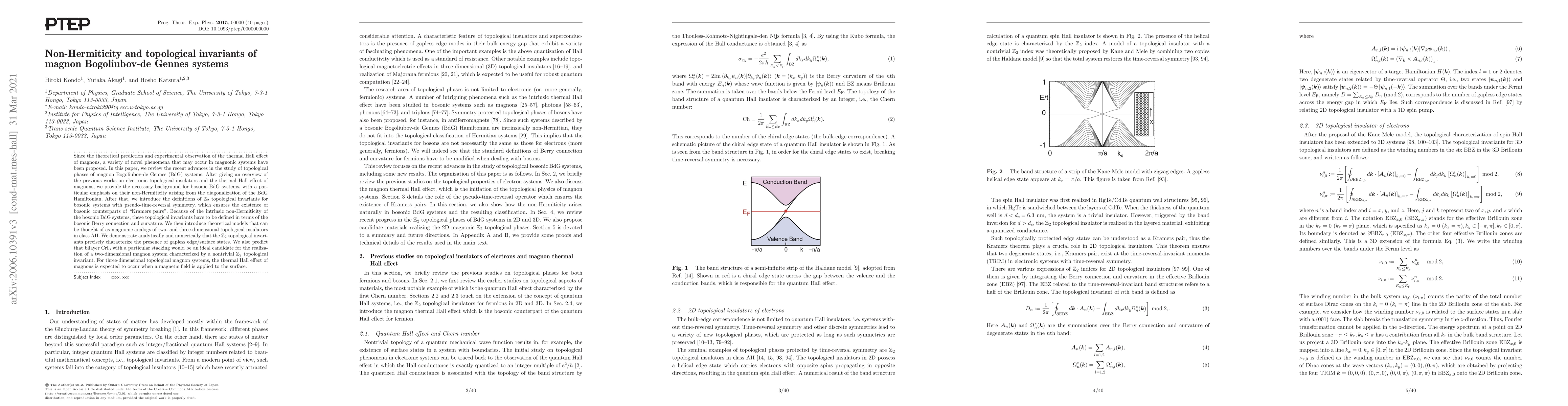 Thumbnail for Non-Hermiticity and topological invariants of magnon Bogoliubov-de
  Gennes systems