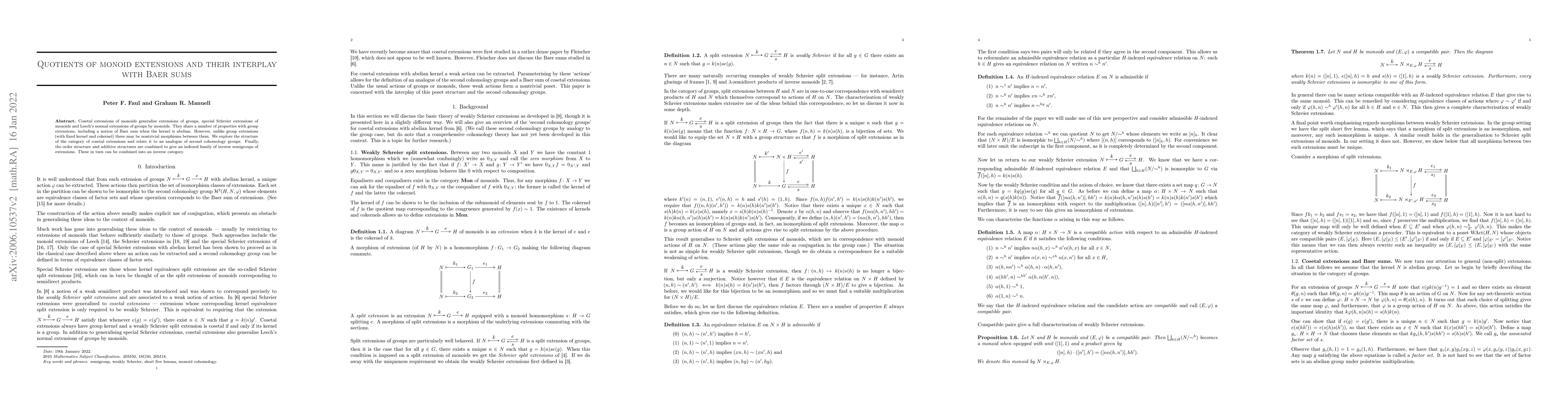 Thumbnail for Quotients of monoid extensions and their interplay with Baer sums