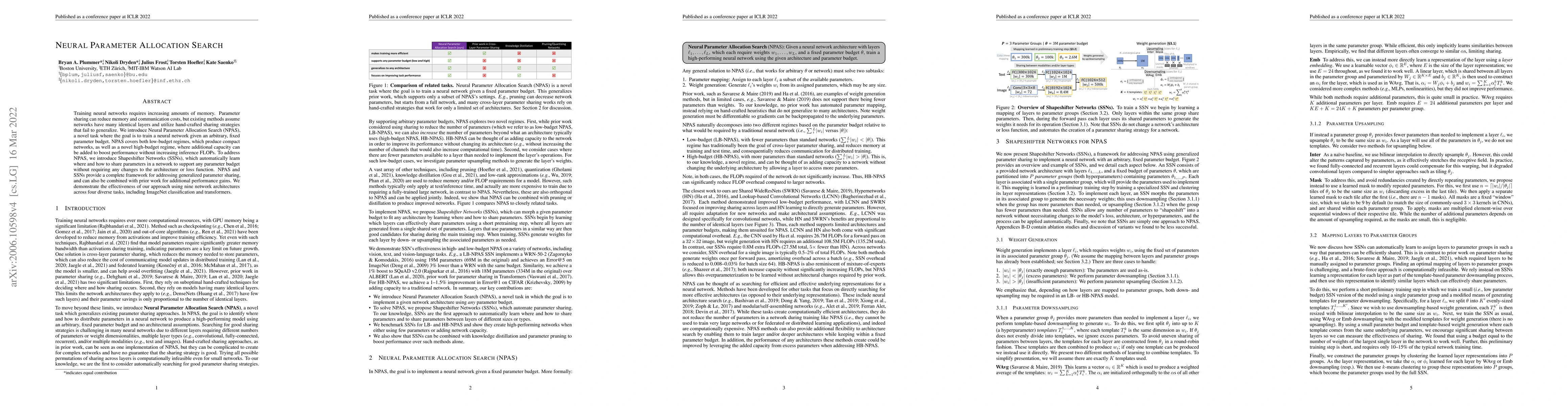 Thumbnail for Neural Parameter Allocation Search