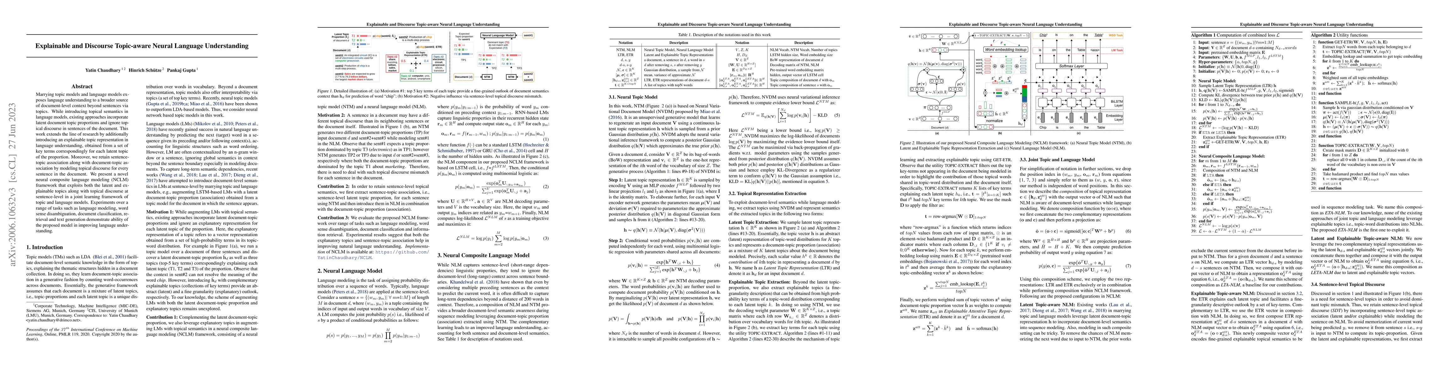 Thumbnail for Explainable and Discourse Topic-aware Neural Language Understanding