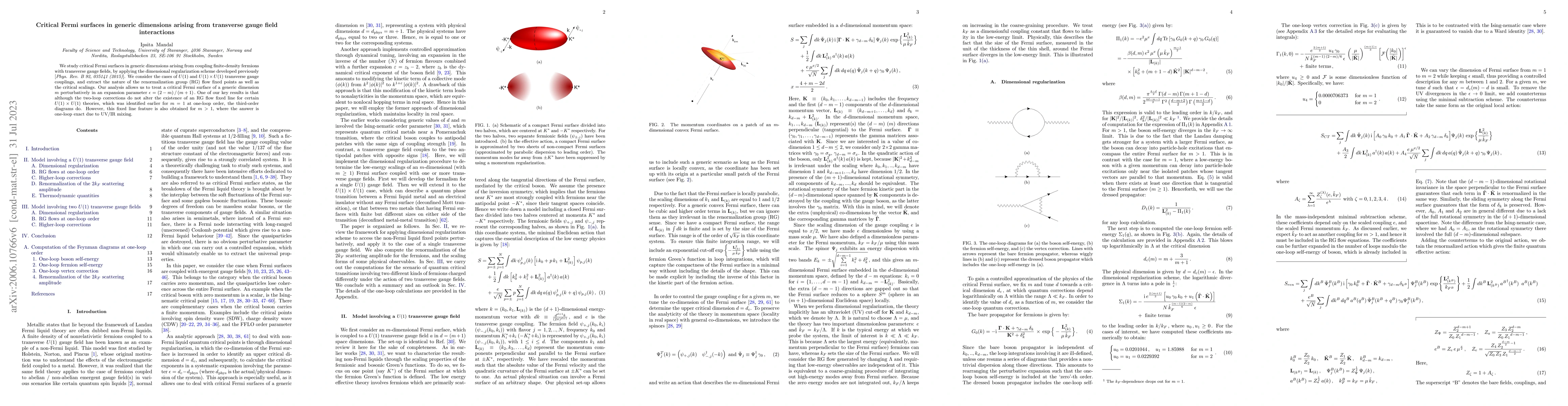 Thumbnail for Critical Fermi surfaces in generic dimensions arising from transverse
  gauge field interactions
