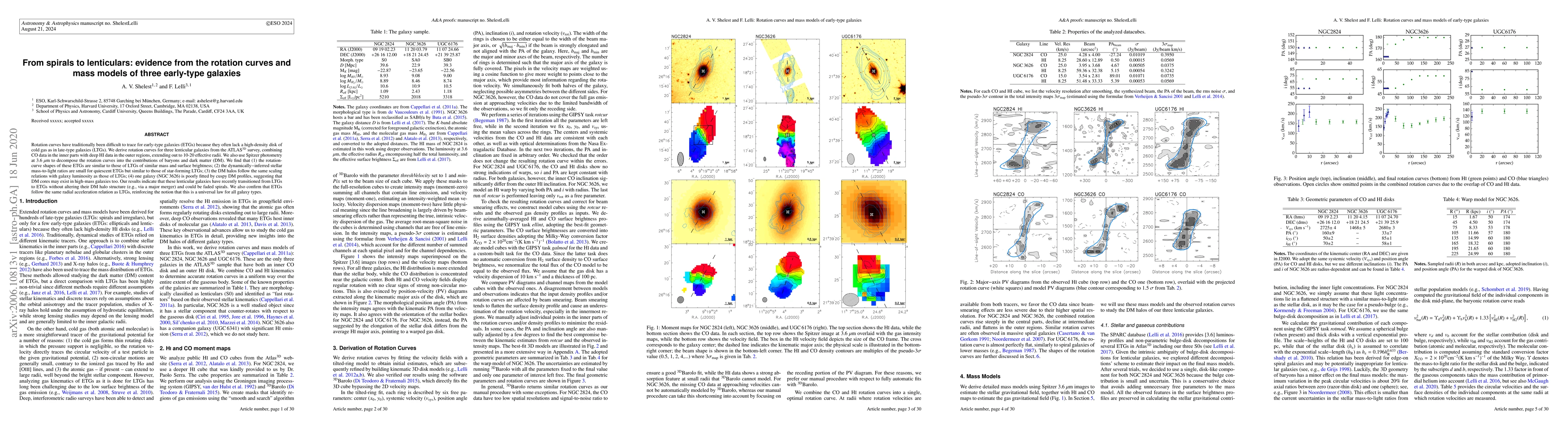Thumbnail for From spirals to lenticulars: evidence from the rotation curves and mass
  models of three early-type galaxies